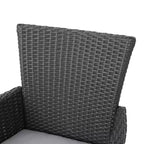 Christopher Knight Home Carroll Set da pranzo da esterno 5 pezzi in vimini e legno di acacia con cuscini