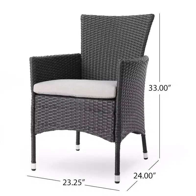 GDFStudio Aloha Set da Pranzo Espandibile da Esterno a 7 Pezzi in Legno di Acacia e Vimini