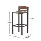 GDFStudio Darnel Set Bar da Esterno a 3 Pezzi in Legno di Acacia, Marrone Scuro