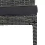 Set da bar da esterno Whisen a 5 pezzi in vimini di rattan PE con tavolo pieghevole e cuscini