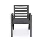 LeisureMod Chelsea Set da Pranzo da Giardino 5 Pezzi, Tavolo da Pranzo Rotondo in Alluminio da 48 pollici e 4 Sedie da Pranzo con Braccioli