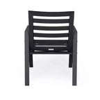 LeisureMod Chelsea Set da Pranzo da Giardino 5 Pezzi, Tavolo da Pranzo Rotondo in Alluminio da 48 pollici e 4 Sedie da Pranzo con Braccioli