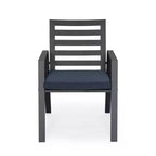 LeisureMod Chelsea Set da Pranzo da Giardino 5 Pezzi, Tavolo da Pranzo Rotondo in Alluminio da 48 pollici e 4 Sedie da Pranzo con Braccioli