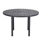LeisureMod Chelsea Set da Pranzo da Giardino 5 Pezzi, Tavolo da Pranzo Rotondo in Alluminio da 48 pollici e 4 Sedie da Pranzo con Braccioli