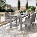 Heynemo 5 Pieces Patio Dining Sets, Aluminum Outdoor Dining Table with 4 Chairs & Removable Cushion for Lawn, Garden, Backyard