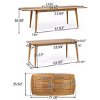 Ensemble de salle à manger extensible 9 pièces en bois d'acacia d'extérieur Stamford de Christopher Knight Home