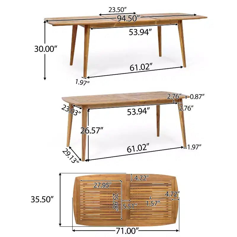 Ensemble de salle à manger extensible 9 pièces en bois d'acacia d'extérieur Stamford de Christopher Knight Home