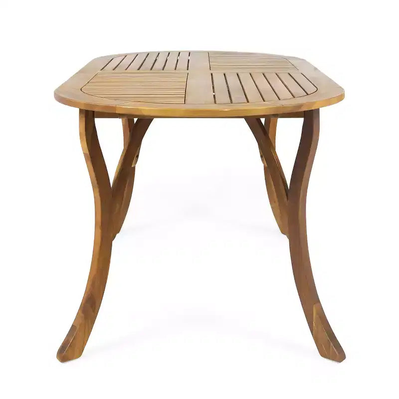GDFStudio Zhana Ensemble de salle à manger d'extérieur 7 pièces en bois d'acacia avec coussins