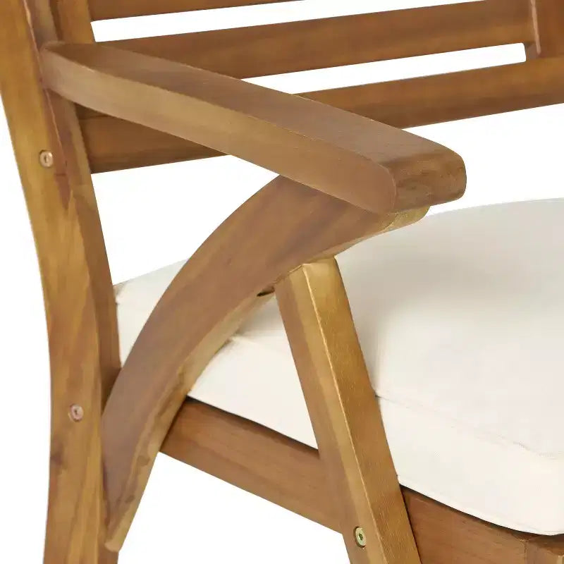 GDFStudio Zhana Ensemble de salle à manger d'extérieur 7 pièces en bois d'acacia avec coussins