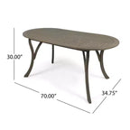 GDFStudio Zhana Ensemble de salle à manger d'extérieur 7 pièces en bois d'acacia avec coussins