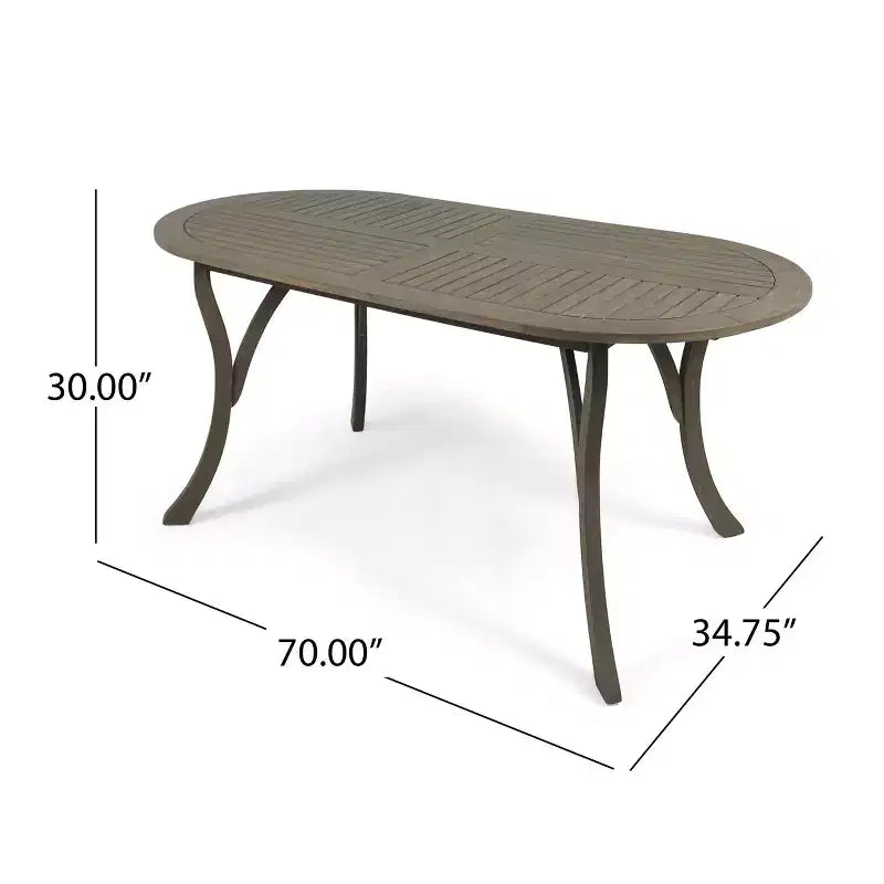 GDFStudio Zhana Ensemble de salle à manger d'extérieur 7 pièces en bois d'acacia avec coussins