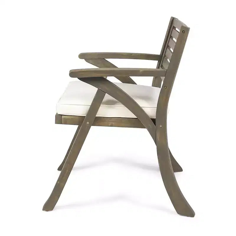 GDFStudio Zhana Ensemble de salle à manger d'extérieur 7 pièces en bois d'acacia avec coussins