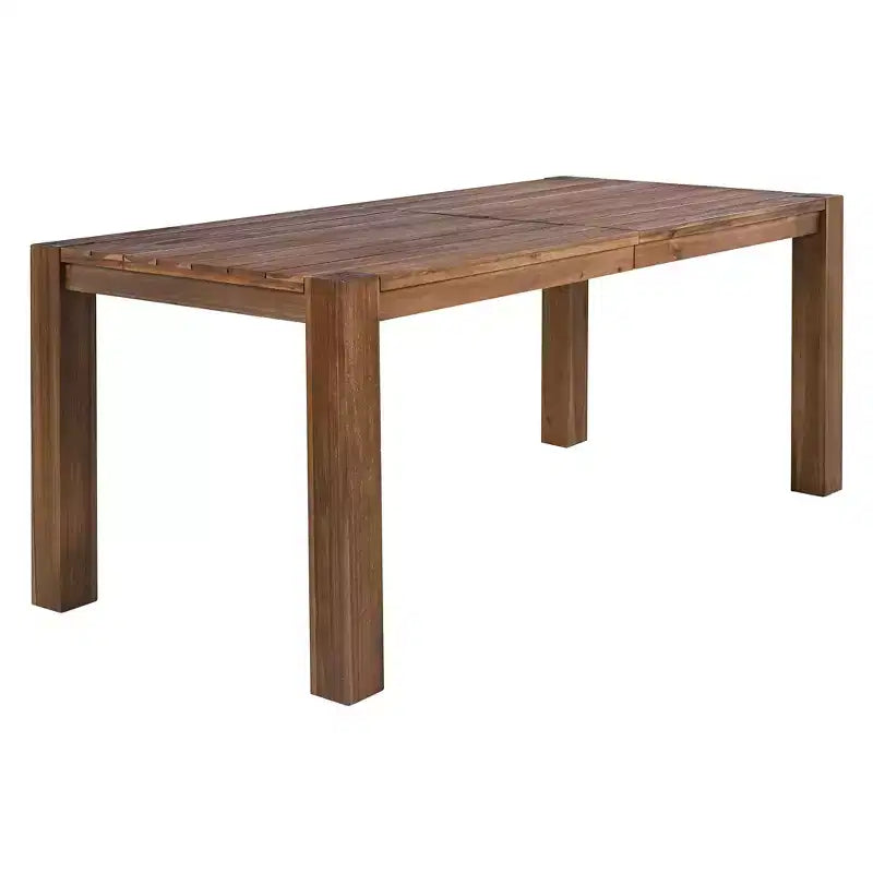 Whisen - Set da pranzo da esterno a 7 pezzi in legno di acacia - Posti a sedere per 6 persone con cuscini rimovibili, set di mobili da esterno con foro per ombrellone