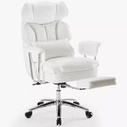Sedia da Ufficio Ergonomica con Poggiapiedi - Sedia Direzionale Certificata BIFMA, Supporto Lombare Regolabile e Reclinabile a 135°, Sedia Girevole in Pelle PU