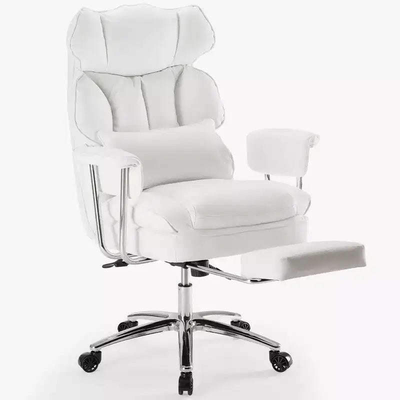 Sedia da Ufficio Ergonomica con Poggiapiedi - Sedia Direzionale Certificata BIFMA, Supporto Lombare Regolabile e Reclinabile a 135°, Sedia Girevole in Pelle PU