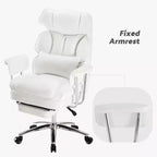 Sedia da Ufficio Ergonomica con Poggiapiedi - Sedia Direzionale Certificata BIFMA, Supporto Lombare Regolabile e Reclinabile a 135°, Sedia Girevole in Pelle PU