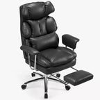 Sedia da Ufficio Ergonomica con Poggiapiedi - Sedia Direzionale Certificata BIFMA, Supporto Lombare Regolabile e Reclinabile a 135°, Sedia Girevole in Pelle PU