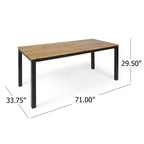 Christopher Knight Home Lorena Set da pranzo da 7 pezzi da esterno in legno di acacia e resina con tavolo da 71", nero e teak