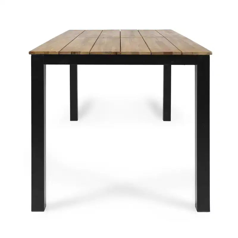 Christopher Knight Home Lorena Set da pranzo da 7 pezzi da esterno in legno di acacia e resina con tavolo da 71", nero e teak