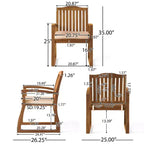 Christopher Knight Home Kittama, Set da pranzo da 7 pezzi da esterno in legno di acacia e metallo rustico con cuscino, teak e crema