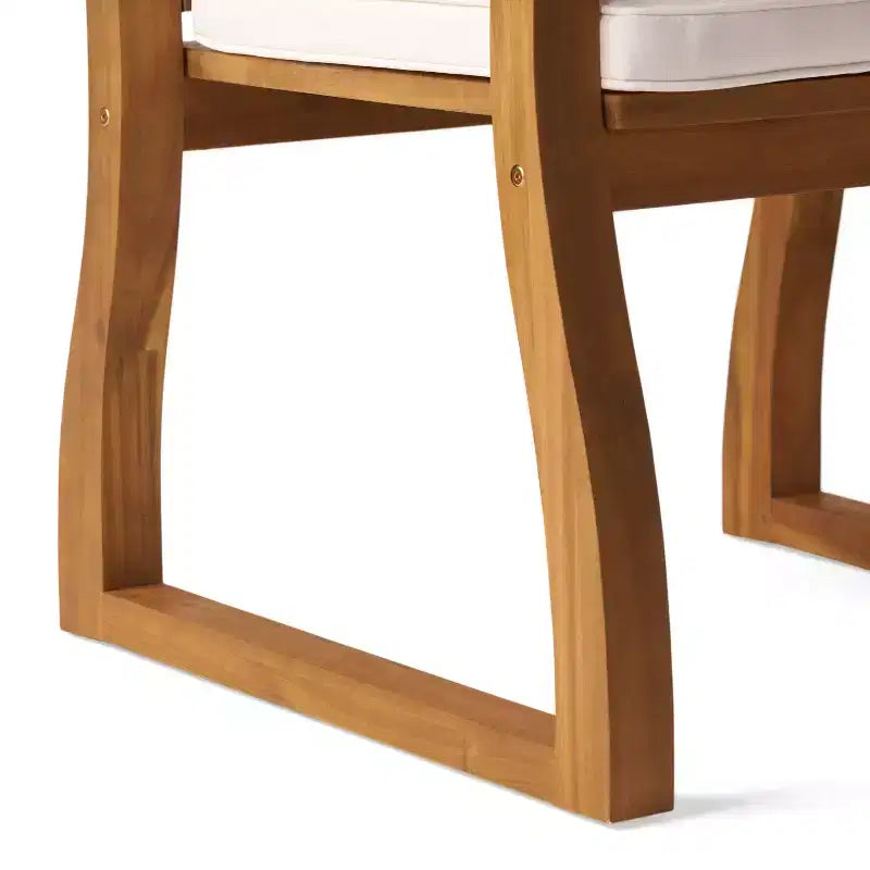 Christopher Knight Home Kittama, Set da pranzo da 7 pezzi da esterno in legno di acacia e metallo rustico con cuscino, teak e crema