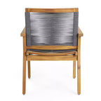 Christopher Knight Home Mcgill Set da Pranzo da Esterno 7 Pezzi in Corda e Legno di Acacia, Teak/Grigio Scuro