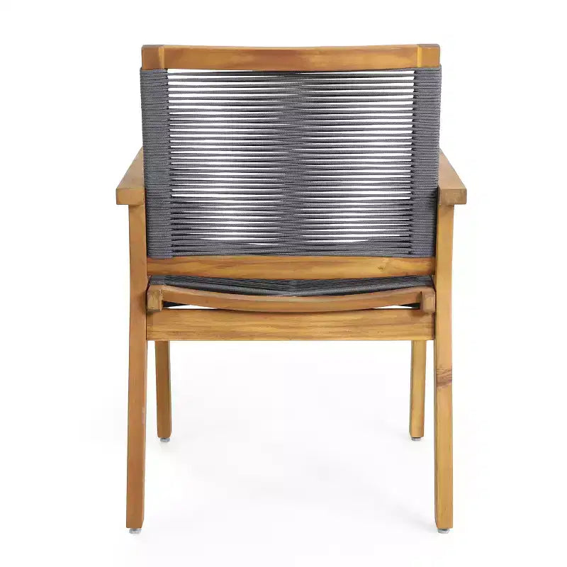 Christopher Knight Home Mcgill Set da Pranzo da Esterno 7 Pezzi in Corda e Legno di Acacia, Teak/Grigio Scuro