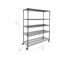 Scaffale a 5 ripiani in filo d'acciaio UltraDurable 60 x 24