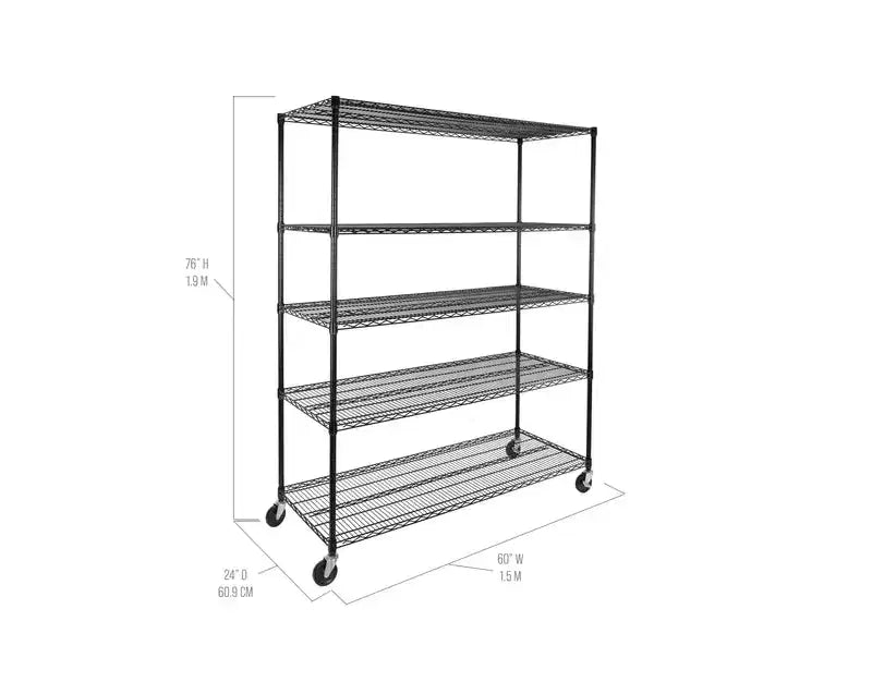 Scaffale a 5 ripiani in filo d'acciaio UltraDurable 60 x 24