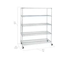Scaffale a 5 ripiani in filo d'acciaio UltraDurable 60 x 24