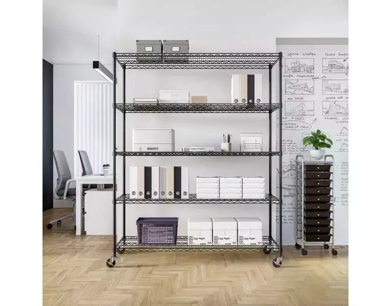 Scaffale a 5 ripiani in filo d'acciaio UltraDurable 60 x 24