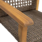 Christopher Knight Home Clausen Set da pranzo da esterno 5 pezzi in legno di acacia e vimini, teak/marrone misto