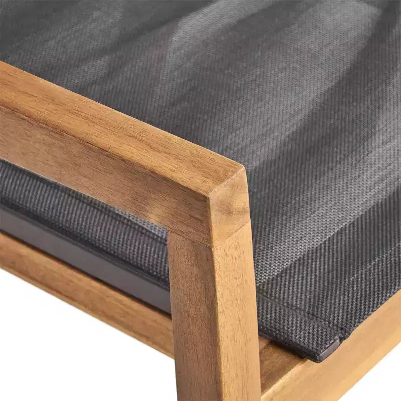 Christopher Knight Home Castano Set da Pranzo da Esterno 7 Pezzi in Rete e Legno di Acacia, Teak/Nero
