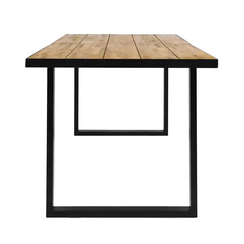 Christopher Knight Home Castano Set da Pranzo da Esterno 7 Pezzi in Rete e Legno di Acacia, Teak/Nero