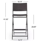Christopher Knight Home Margarita Set da bar pieghevole da esterno a 5 pezzi in vimini, Multibrown