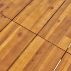 Christopher Knight Home Trinity Set da Pranzo da Esterno a 7 Pezzi in Resina Polipropilenica e Legno di Acacia con Tavolo da 70", Nero e Teak