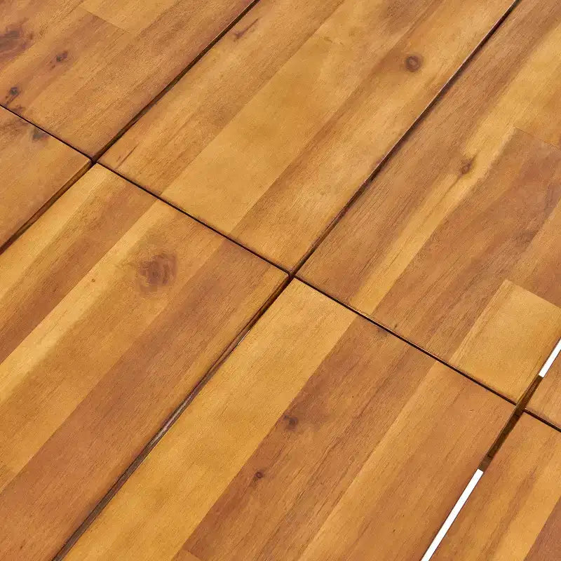 Christopher Knight Home Trinity Set da Pranzo da Esterno a 7 Pezzi in Resina Polipropilenica e Legno di Acacia con Tavolo da 70", Nero e Teak