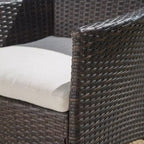 Ensemble de salle à manger d'extérieur 6 pièces Christopher Knight Home Absher en osier et aluminium avec banc