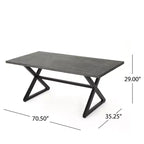 Ensemble de salle à manger d'extérieur 6 pièces Christopher Knight Home Absher en osier et aluminium avec banc