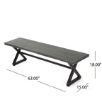 Ensemble de salle à manger d'extérieur 6 pièces Christopher Knight Home Absher en osier et aluminium avec banc