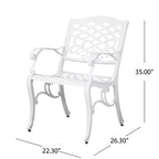 Christopher Knight Home Sarasota - Ensemble de salle à manger d'extérieur 5 pièces en fonte d'aluminium avec motifs floraux en spirale