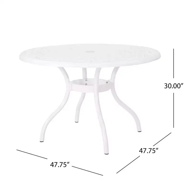 Christopher Knight Home Sarasota - Ensemble de salle à manger d'extérieur 5 pièces en fonte d'aluminium avec motifs floraux en spirale