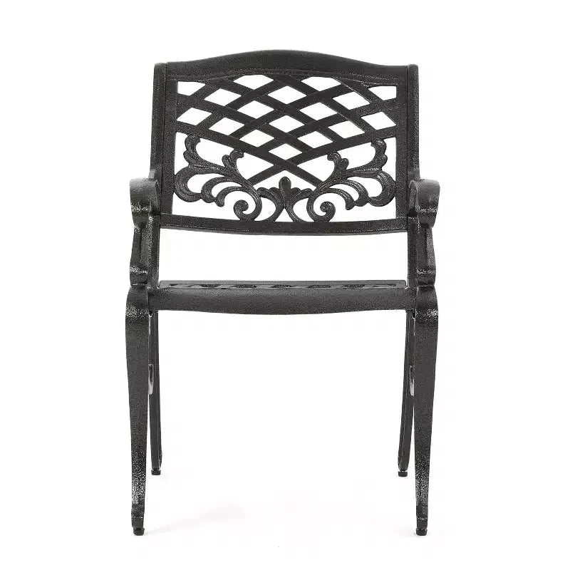 Christopher Knight Home Sarasota - Ensemble de salle à manger d'extérieur 5 pièces en fonte d'aluminium avec motifs floraux en spirale