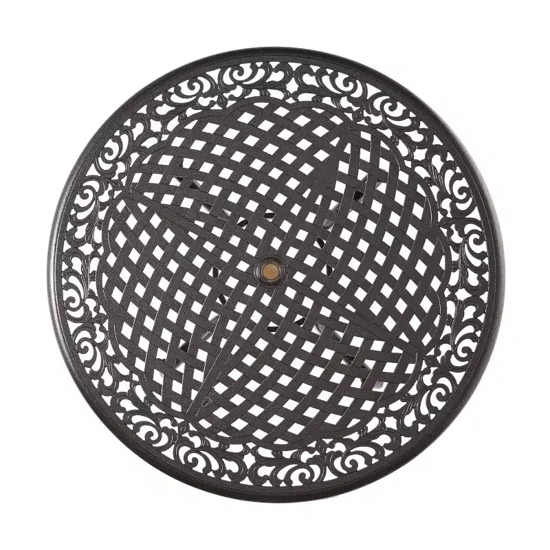 Christopher Knight Home Sarasota - Ensemble de salle à manger d'extérieur 5 pièces en fonte d'aluminium avec motifs floraux en spirale