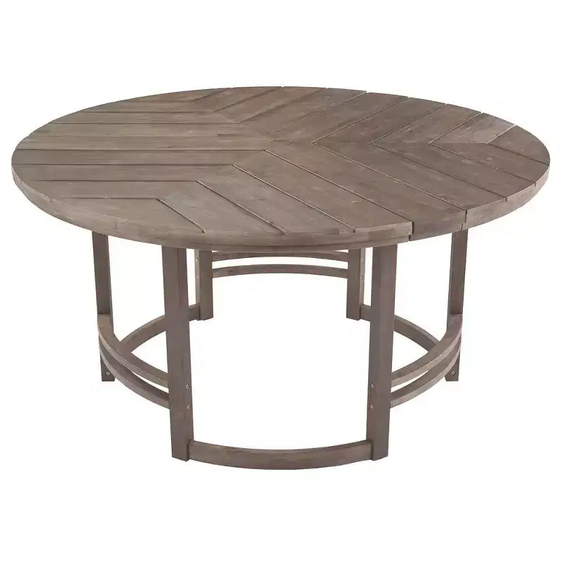 Whisen Set da Pranzo da Esterno 5 Pezzi per 4 Persone, Set Tavolo e Sedie Rotondo da Patio con Foro per Ombrellone e Cuscini Rimovibili