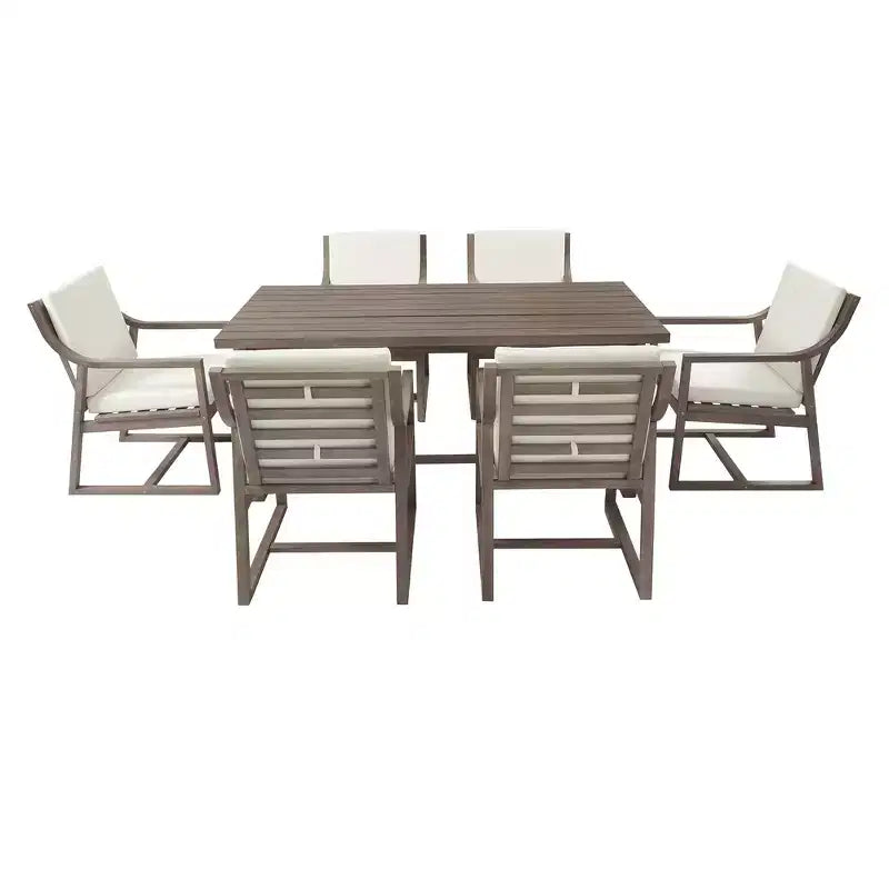 Whisen Set da Pranzo da Esterno 5 Pezzi per 4 Persone, Set Tavolo e Sedie Rotondo da Patio con Foro per Ombrellone e Cuscini Rimovibili
