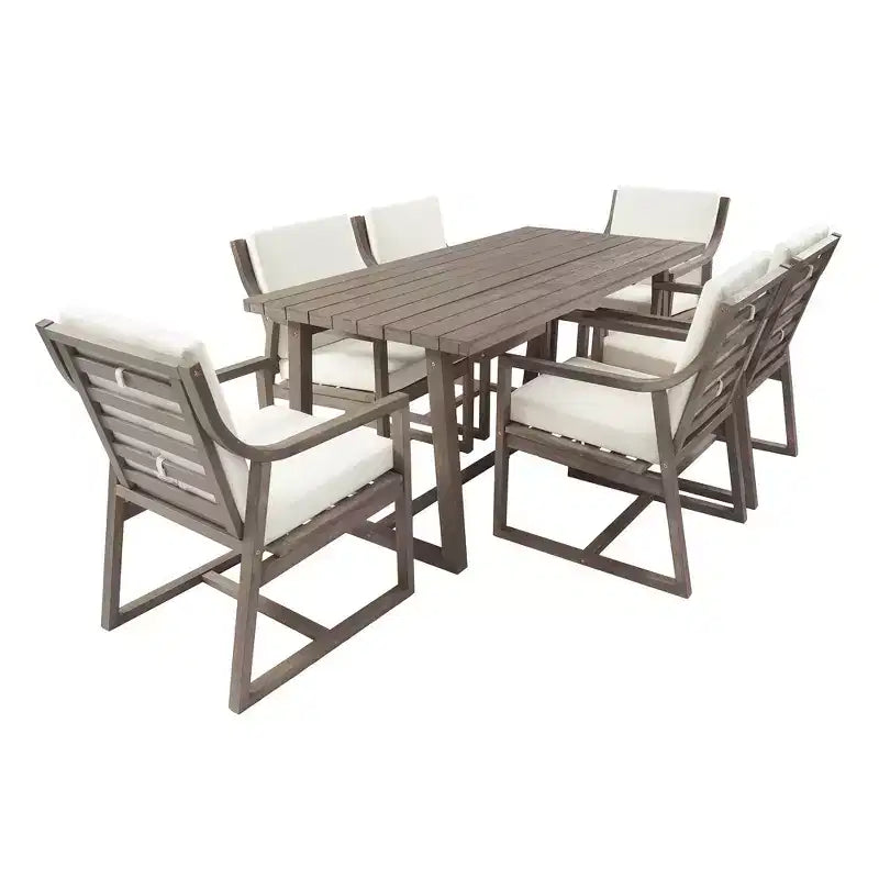 Whisen Set da Pranzo da Esterno 5 Pezzi per 4 Persone, Set Tavolo e Sedie Rotondo da Patio con Foro per Ombrellone e Cuscini Rimovibili