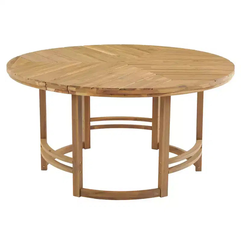 Whisen Set da Pranzo da Esterno 5 Pezzi per 4 Persone, Set Tavolo e Sedie Rotondo da Patio con Foro per Ombrellone e Cuscini Rimovibili