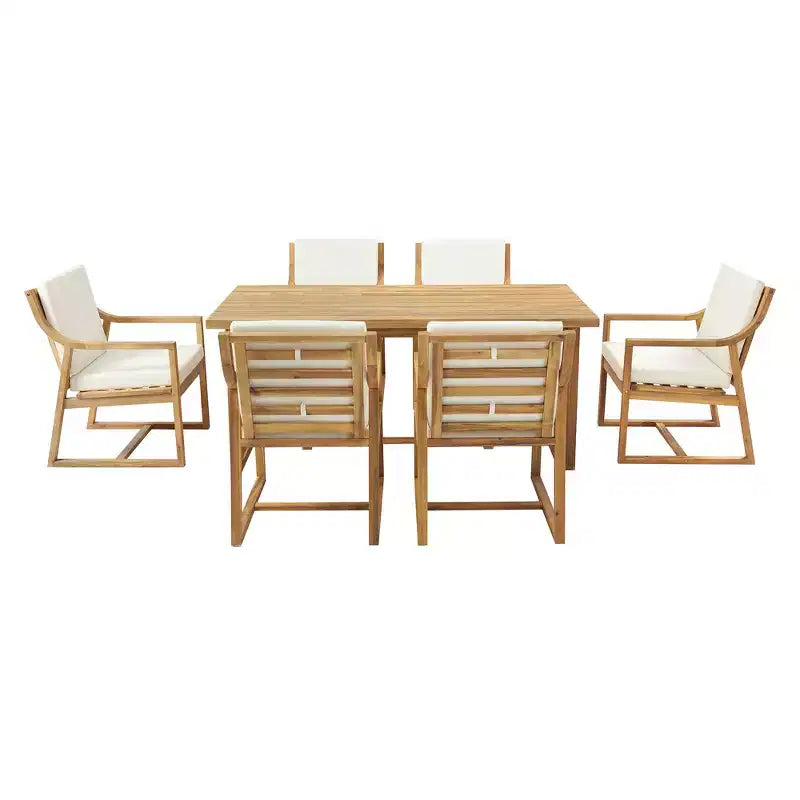 Whisen Set da Pranzo da Esterno 5 Pezzi per 4 Persone, Set Tavolo e Sedie Rotondo da Patio con Foro per Ombrellone e Cuscini Rimovibili
