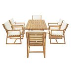 Whisen Set da Pranzo da Esterno 5 Pezzi per 4 Persone, Set Tavolo e Sedie Rotondo da Patio con Foro per Ombrellone e Cuscini Rimovibili